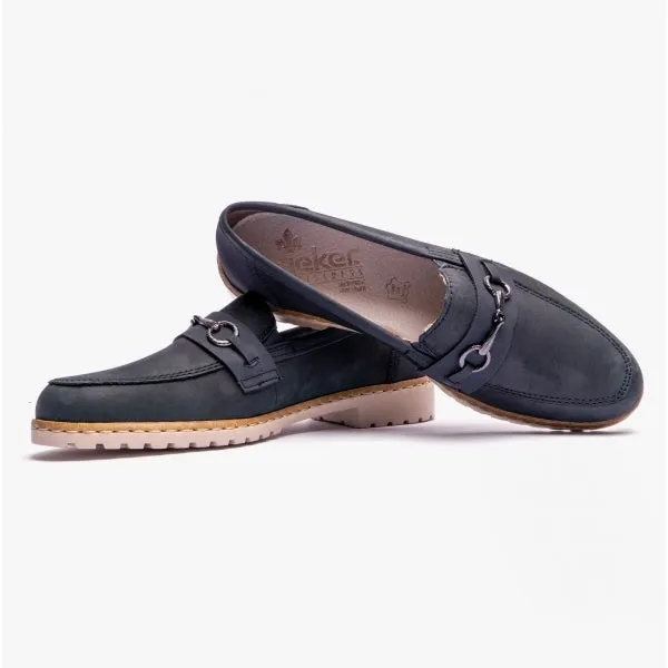 51860-14 Ladies Suede Loafers Blue