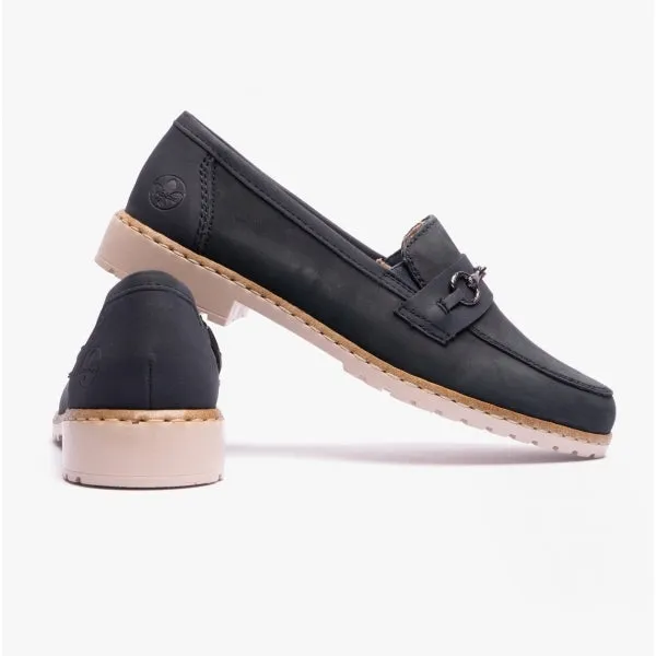 51860-14 Ladies Suede Loafers Blue