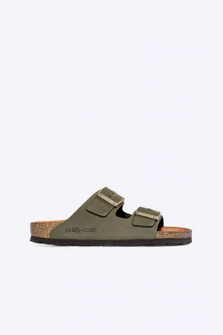 ALBA 2 STRAP OLIVE LEATHER INSOLE