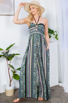 Alexandra Halter Neck Wide Leg Jumpsuit