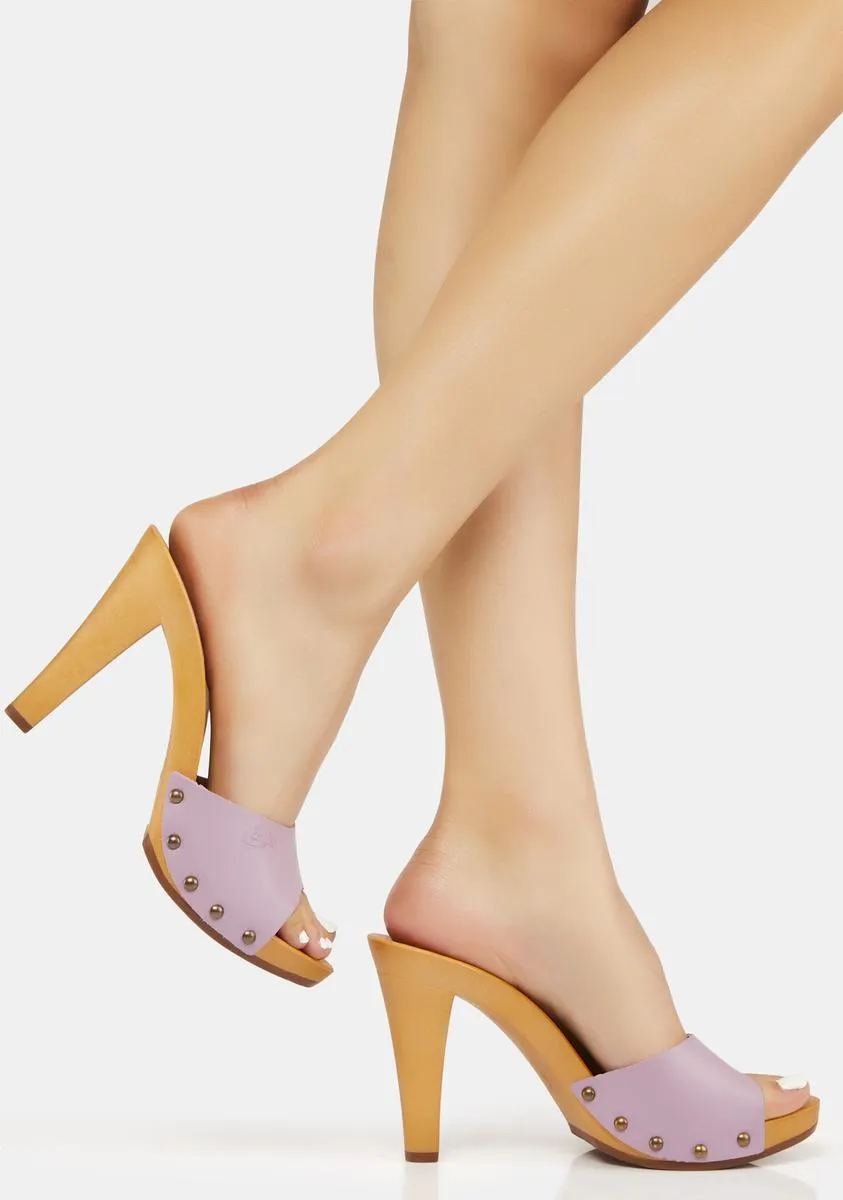Antonella Lilac Vegan Leather Heels