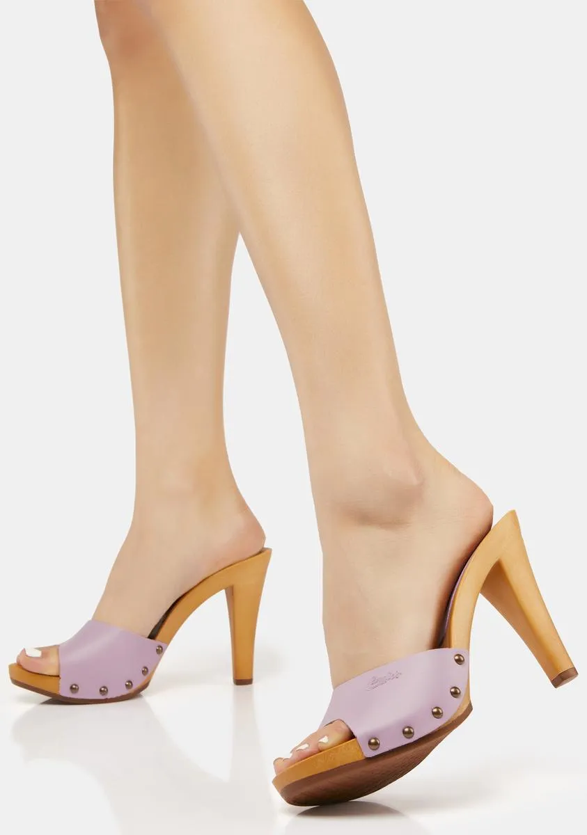 Antonella Lilac Vegan Leather Heels