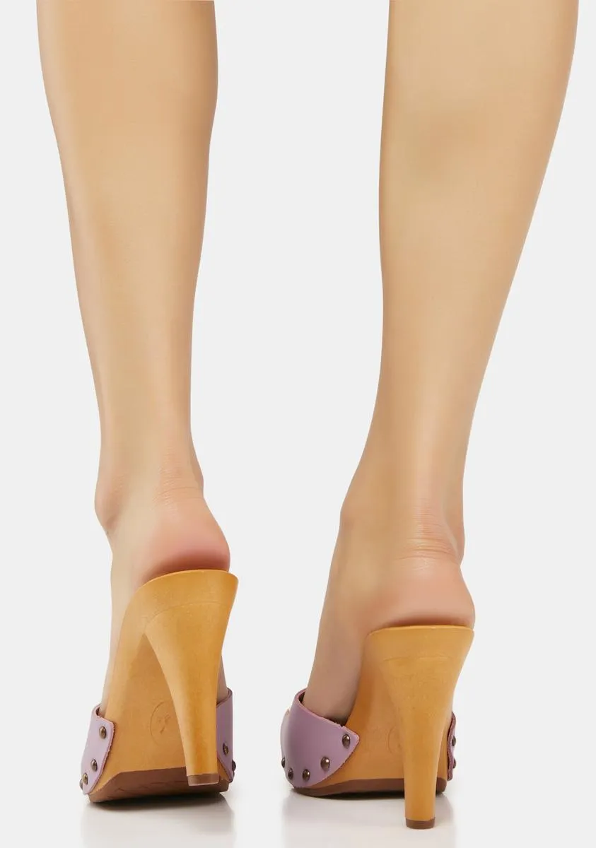 Antonella Lilac Vegan Leather Heels