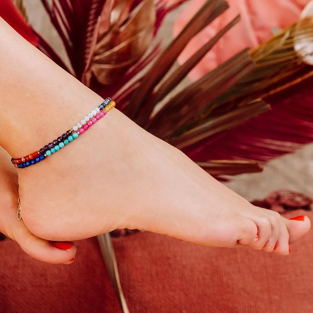 Ashnikko Colourful Multi Stone Anklet