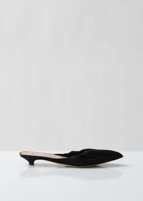 Bea Ruched Satin Mules