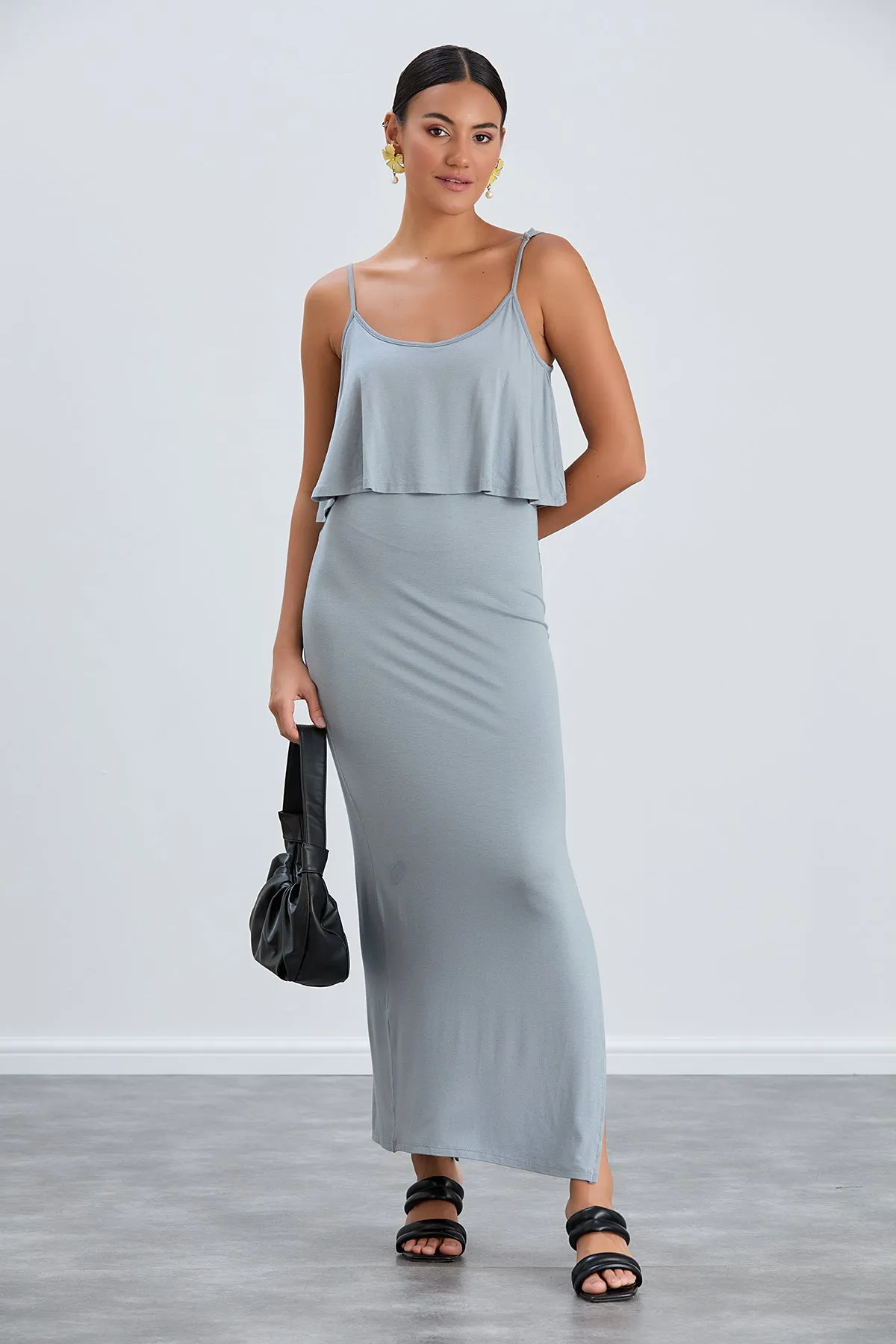 Cami Bodycon Maxi Dress in Grey