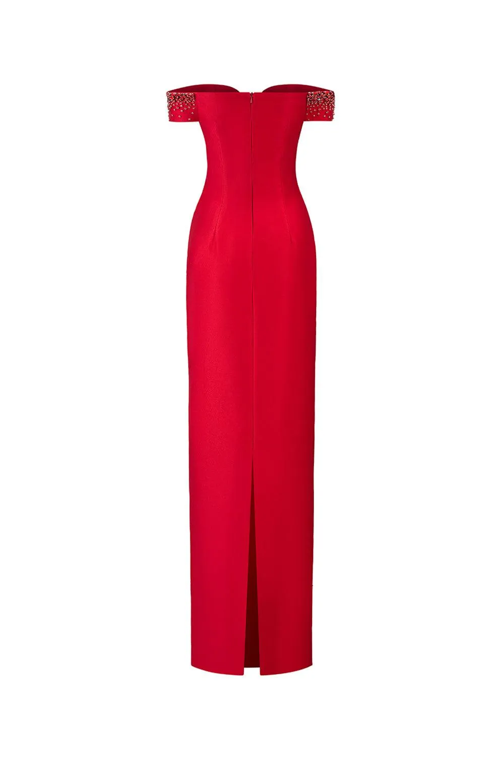 Clarke Sheath Off-Shoulder Taffeta Floor Length Dress