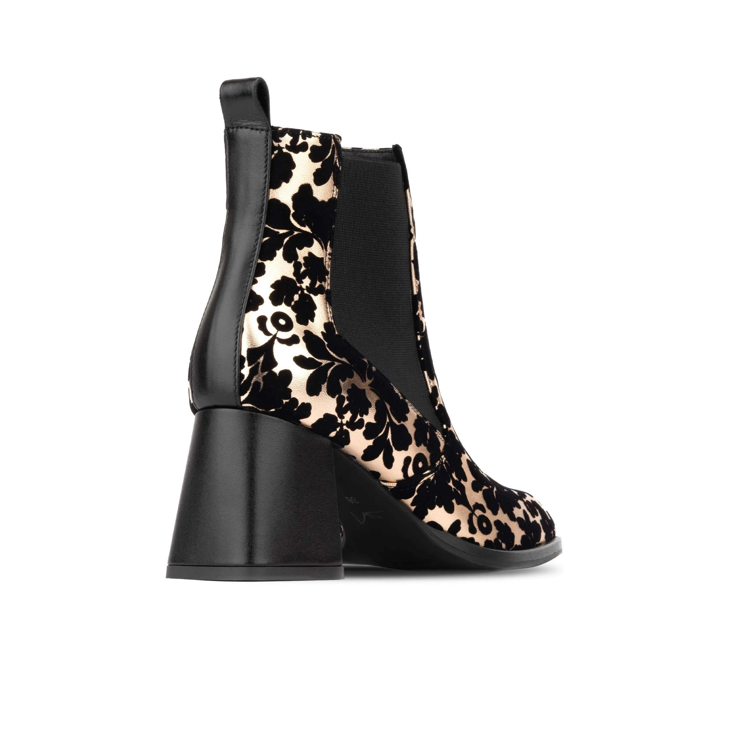 Claudia Mini - Rose Gold - Women's square toe block heel leather chelsea ankle boot
