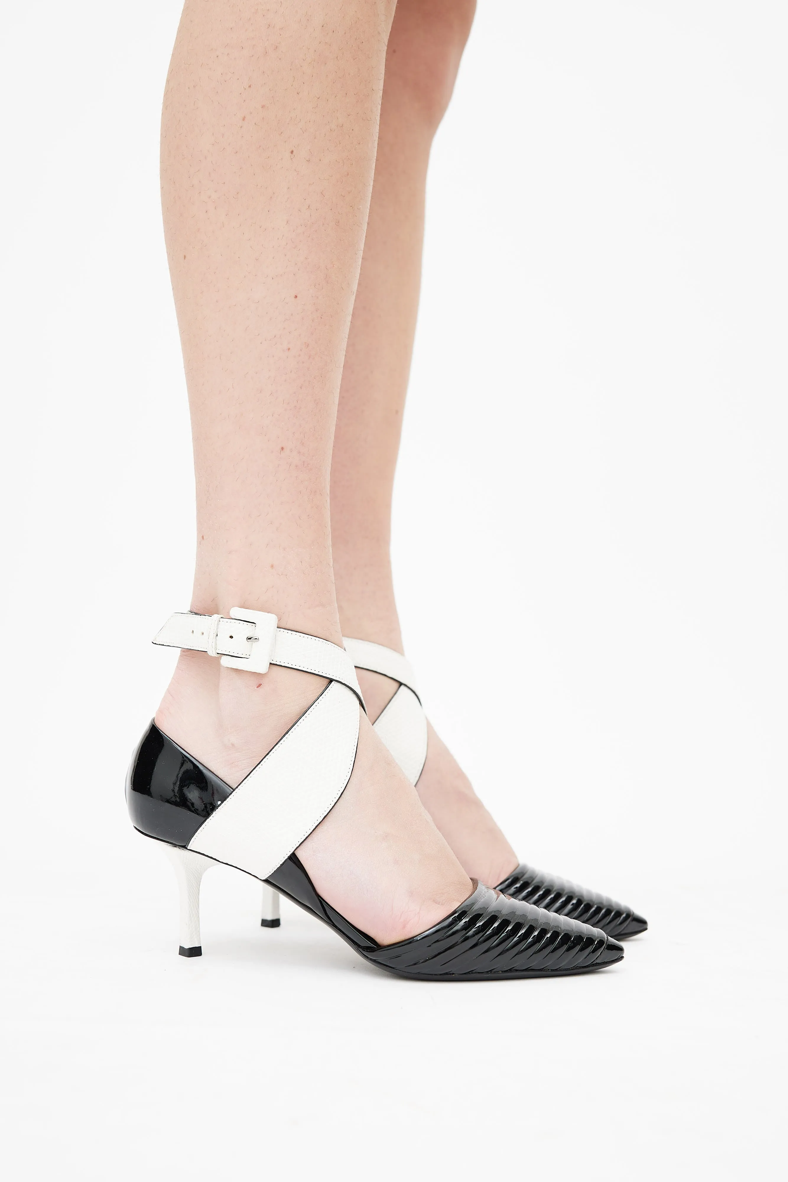 FW 2015 Black & White D'Orsay Heel