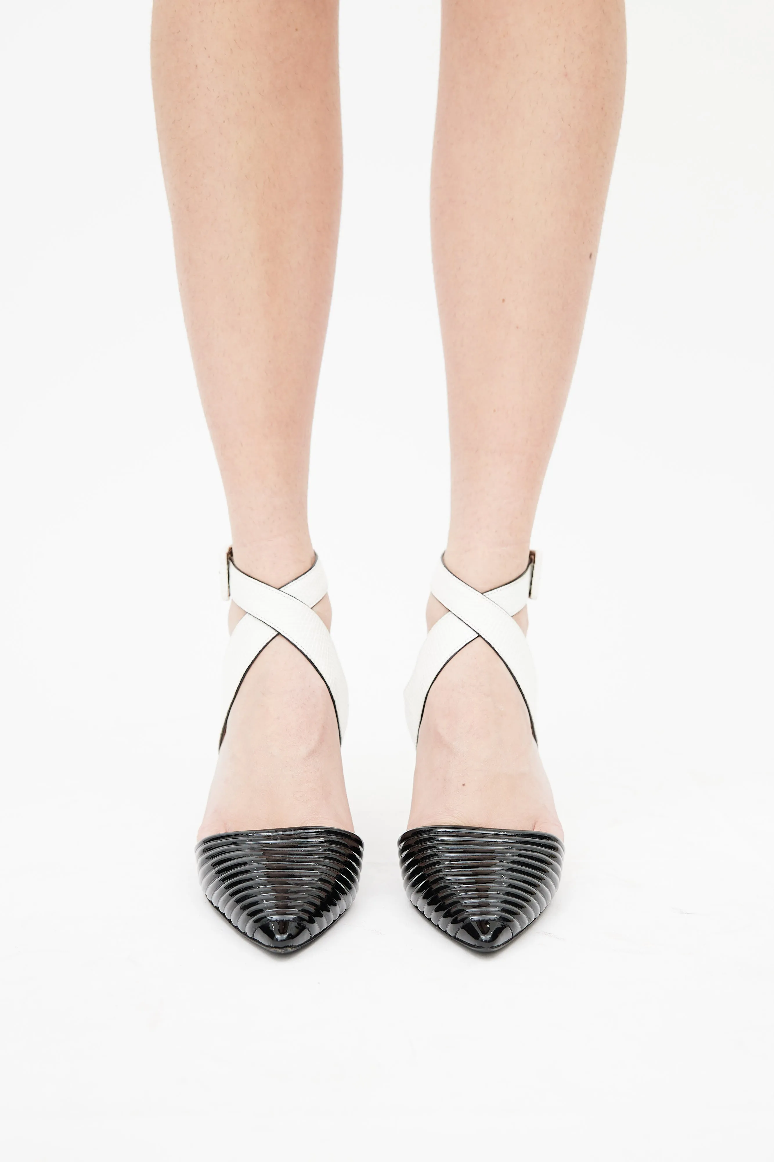 FW 2015 Black & White D'Orsay Heel