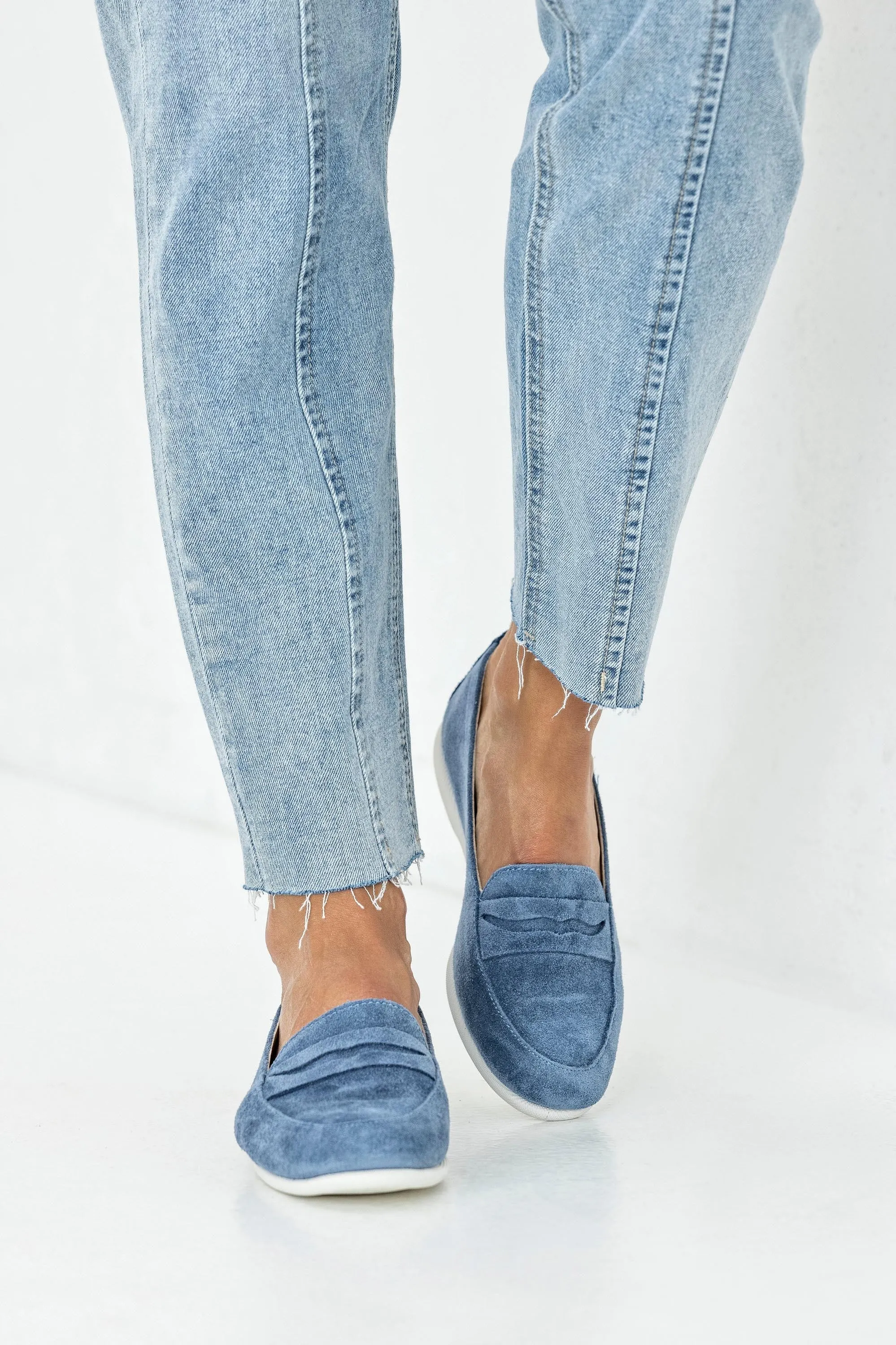 Leather suede loafers