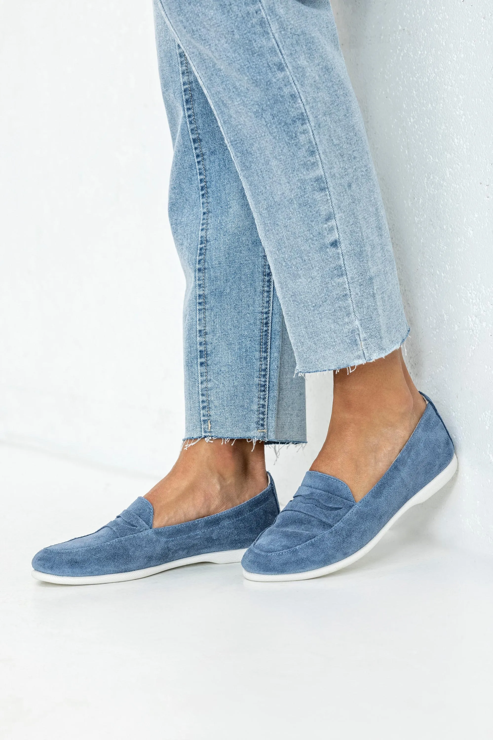 Leather suede loafers