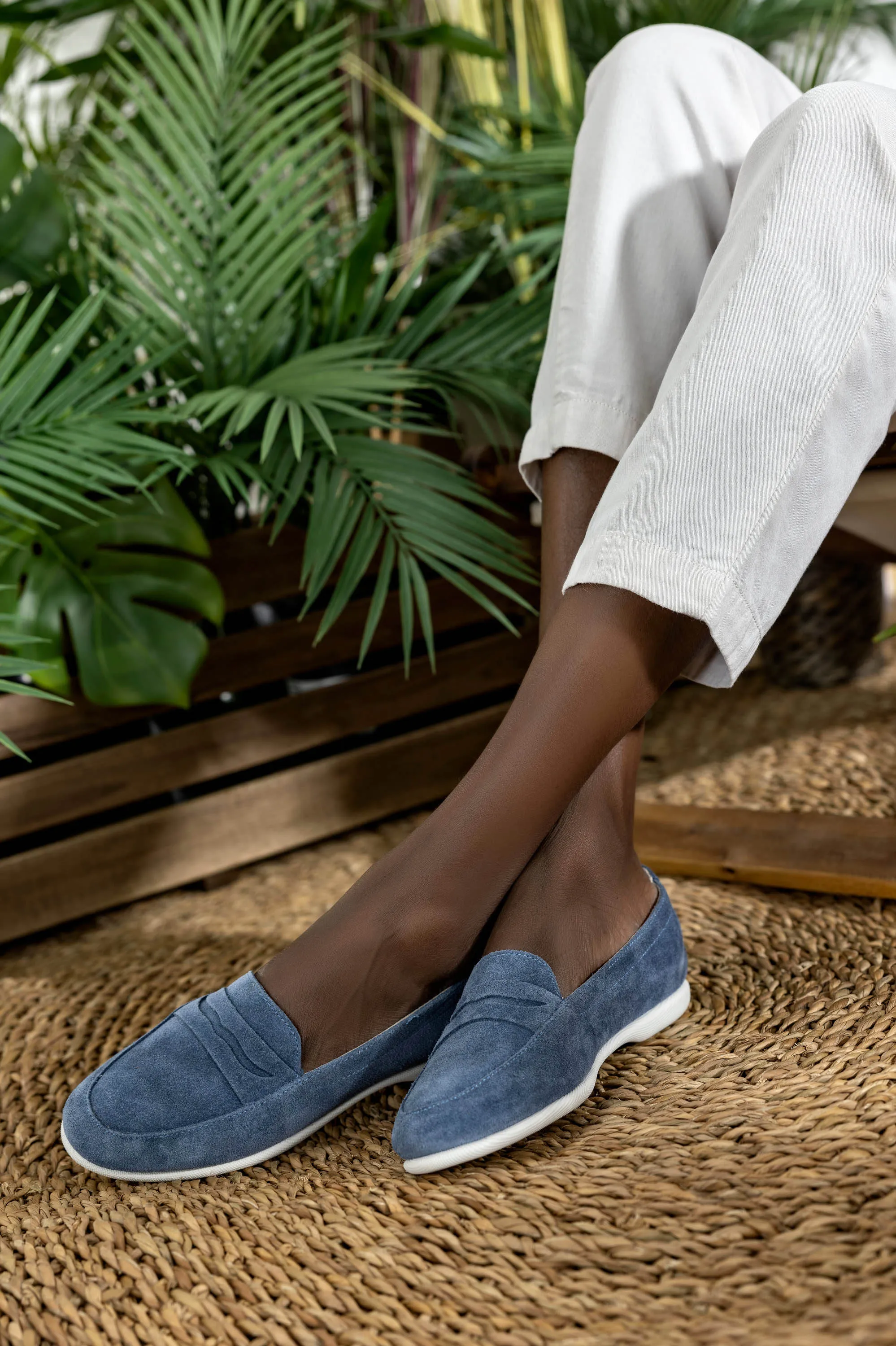 Leather suede loafers