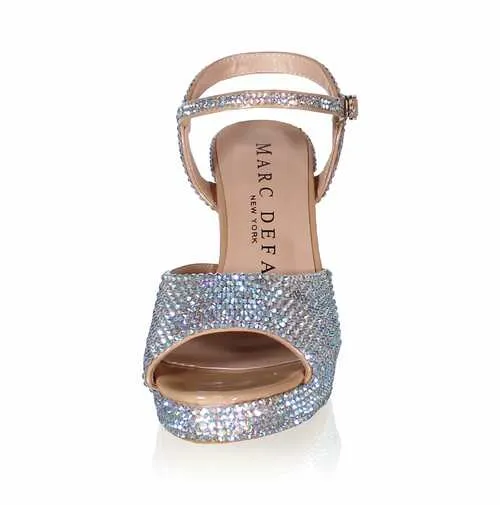 Marc Defang GIAVANNA AB CRYSTALS Platform Pageant Heels Prom Shoes Block