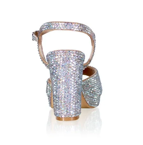 Marc Defang GIAVANNA AB CRYSTALS Platform Pageant Heels Prom Shoes Block