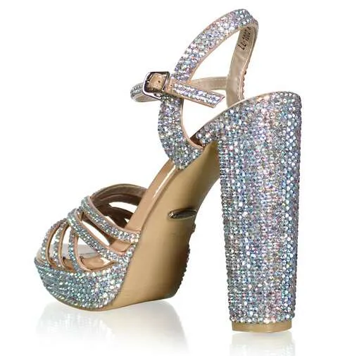 Marc Defang JENNA AB CRYSTALS 5" Platform Pageant Heel Prom Shoes