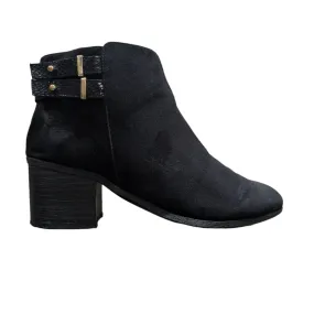 New Look Wide Fit Black Comfort Buckle Strap Ankle Boots Size UK 7 / EU 39 / US 9