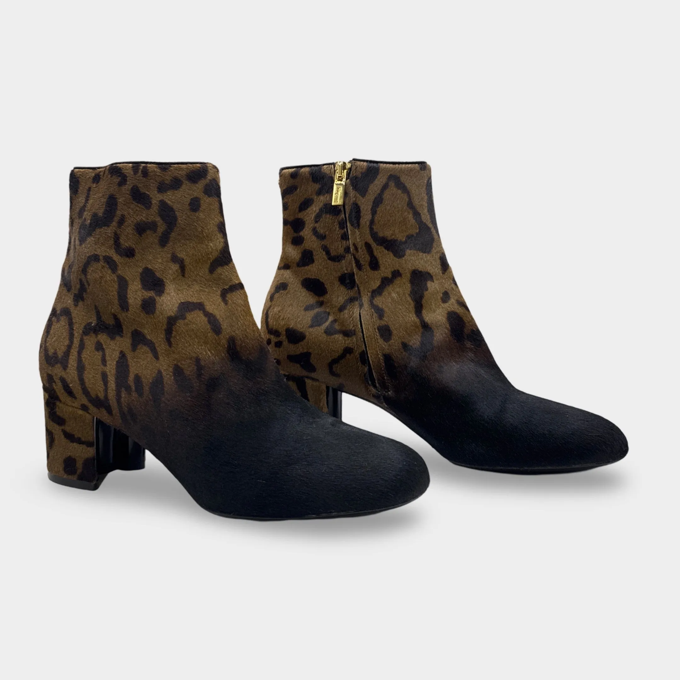 Salvatore Ferragamo Leopard Print Ankle Boots