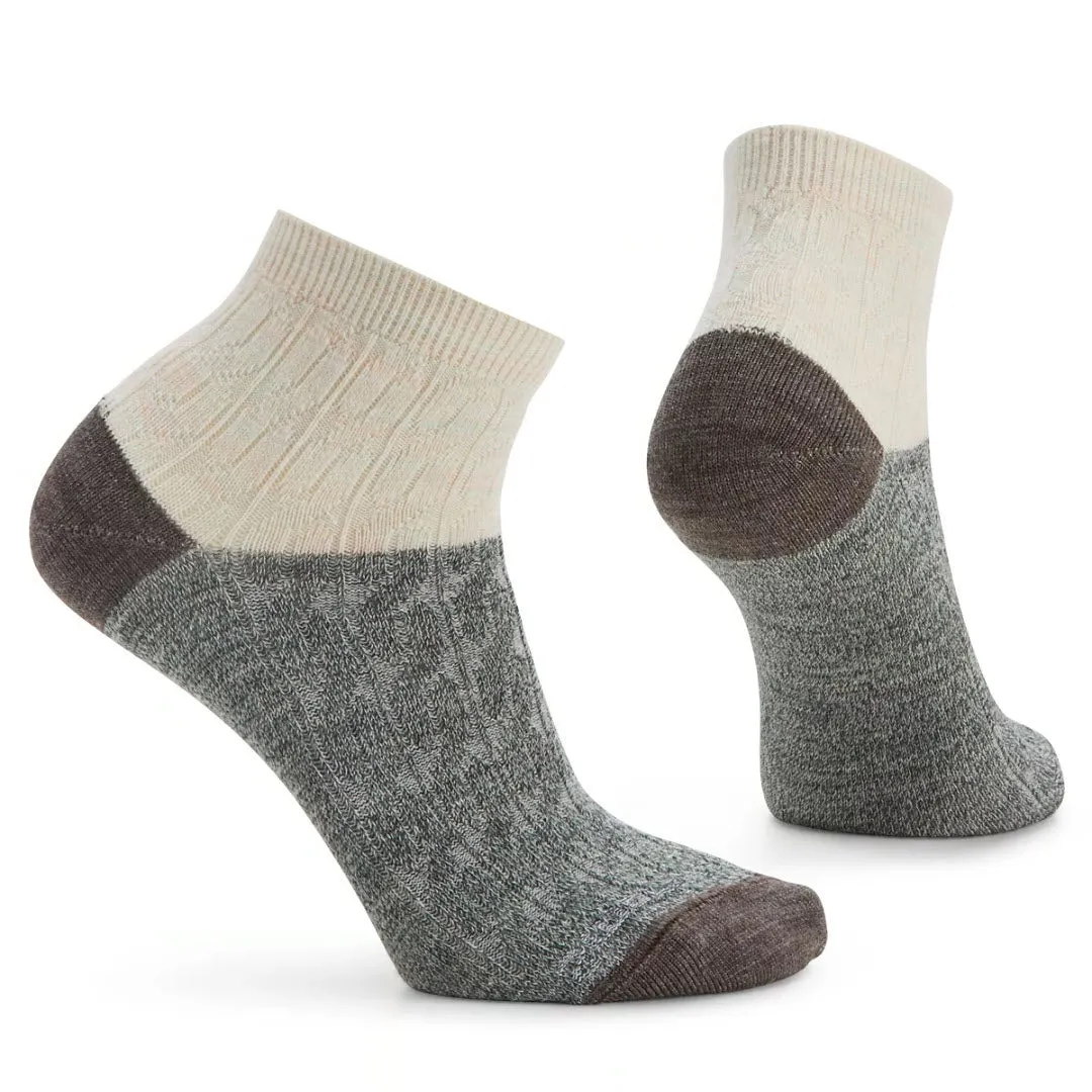 SMARTWOOL EVERYDAY CABLE ANKLE SOCKS MOONBEAM - WOMENS