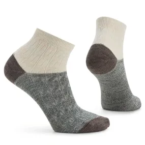 SMARTWOOL EVERYDAY CABLE ANKLE SOCKS MOONBEAM - WOMENS