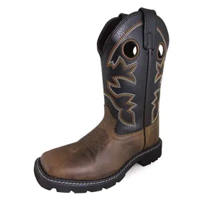 Smoky Mountain Kid's Brown and Black Square Toe Boots