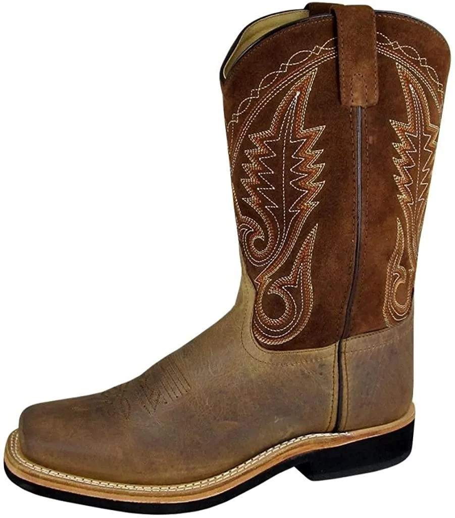 Smoky Mountain Men's Brown Distress Leather Square Toe Boot