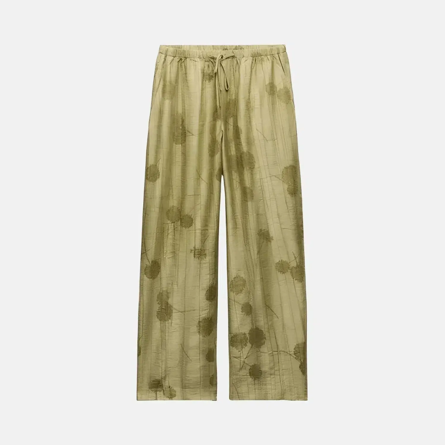Tivara Boho Set – Olive green – Wide-leg high-waisted pants