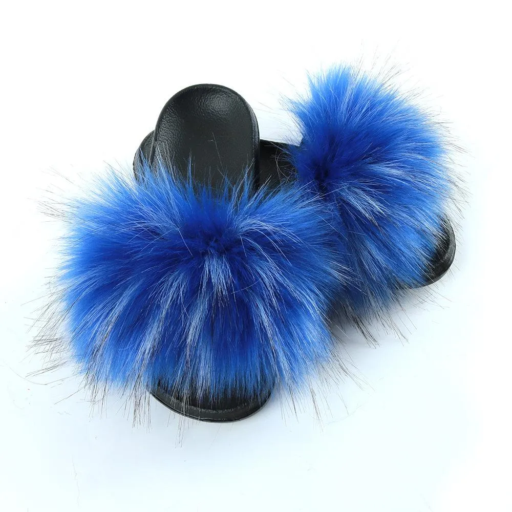Women's flat fuzzy indoor slides with arch support comfy house shoes