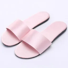 Women's flat silky indoor slides house slippers wedding slippers