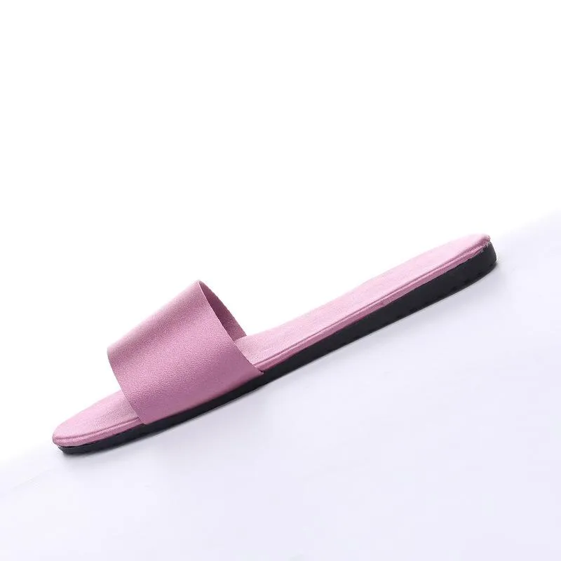 Women's flat silky indoor slides house slippers wedding slippers